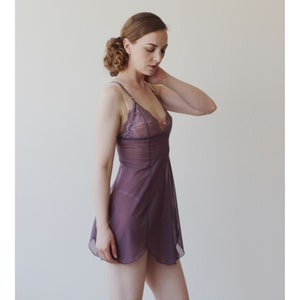 Sheer mesh nightgown slip with lace cups and scalloped hemline, Made to Order image 6