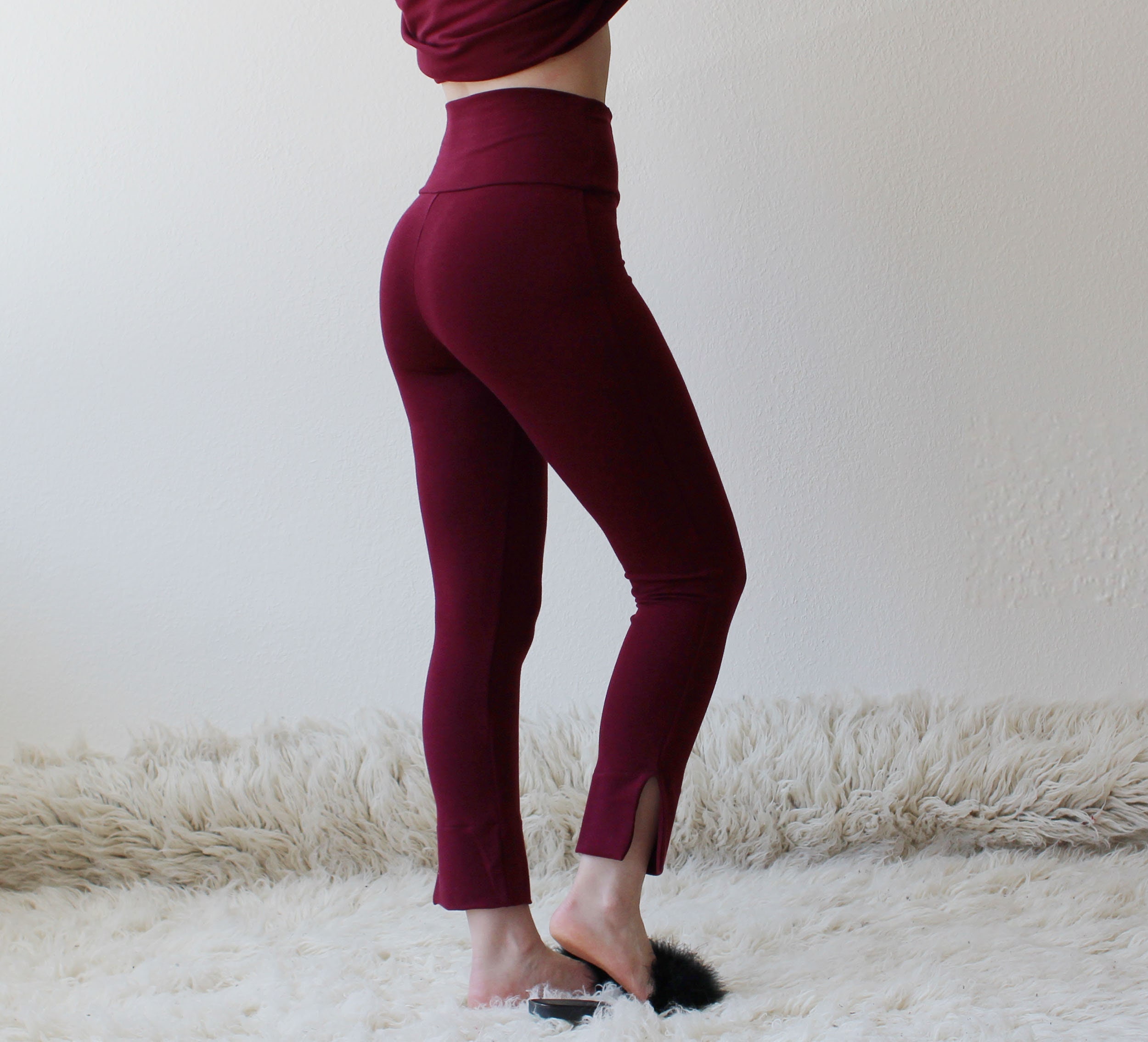 Organic Cropped Leggings in Tencel and Organic Cotton Stretch French Terry,  Made to Order -  Canada