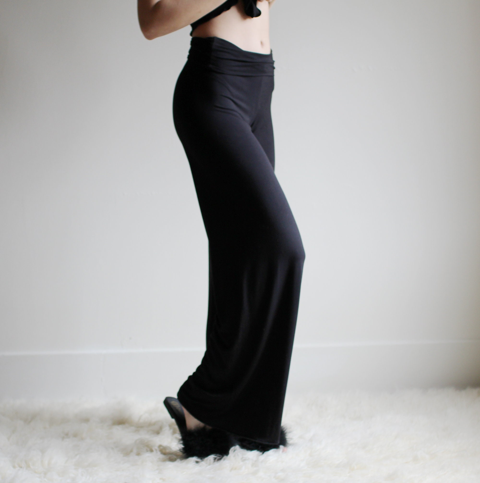 Bamboo Pants With Foldover Waistband 