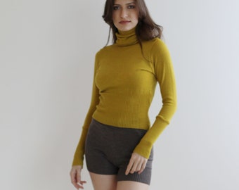 Womens Wool Turtleneck Sweater, 100% Merino Wool Sweater Knit, Made to Order, Made in the USA