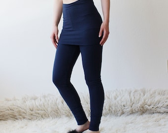 Skirted Leggings with long cuff in Tencel and Organic Cotton Stretch French Terry, Made to Order