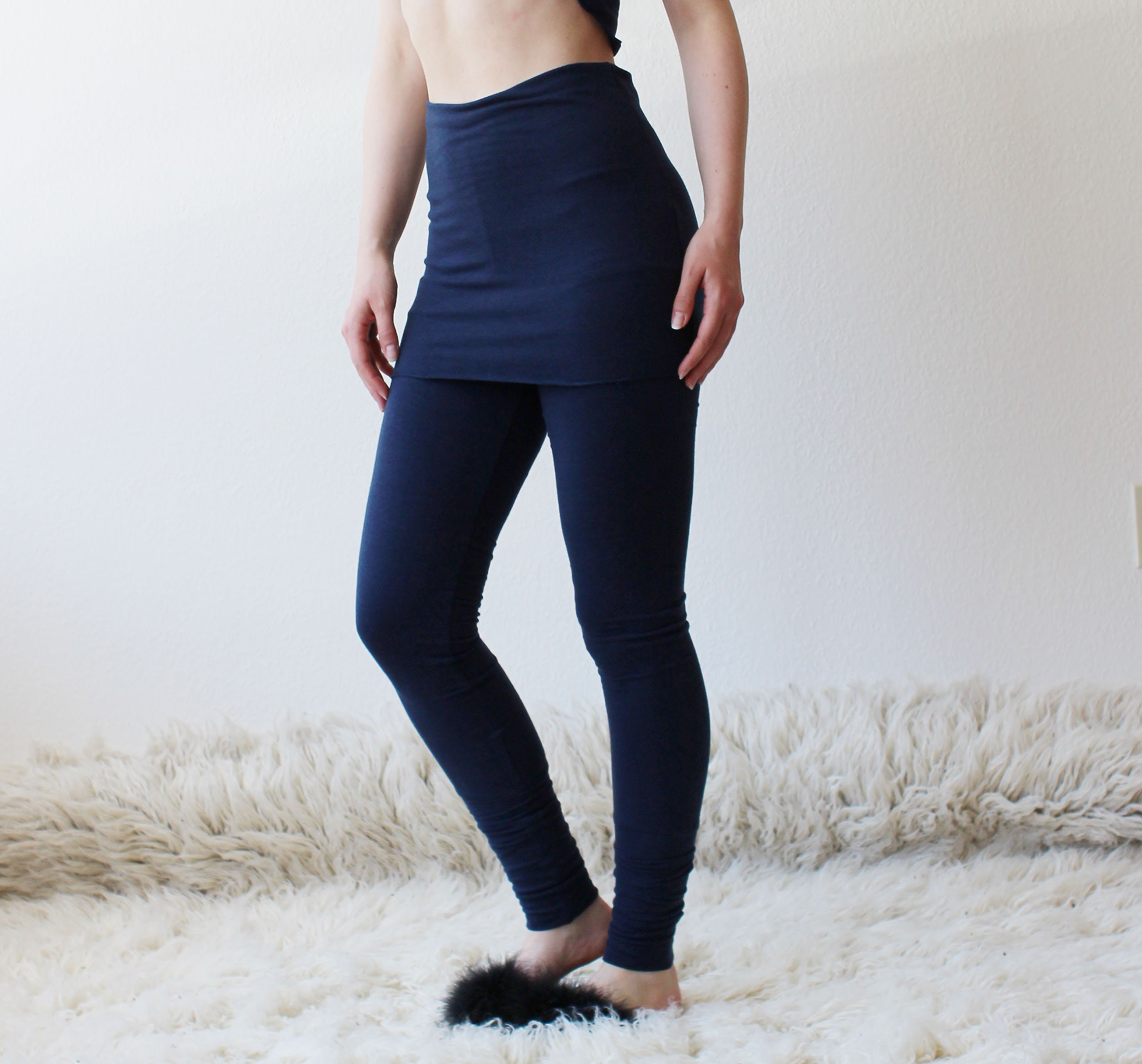 Organic Simplicity Mini Skirted Fleece Legging Hemp and Organic