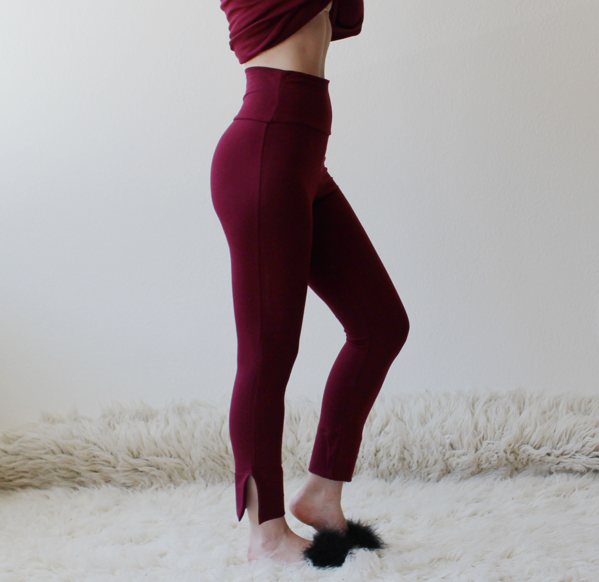 Organic Cropped Leggings in Tencel and Organic Cotton Stretch Etsy