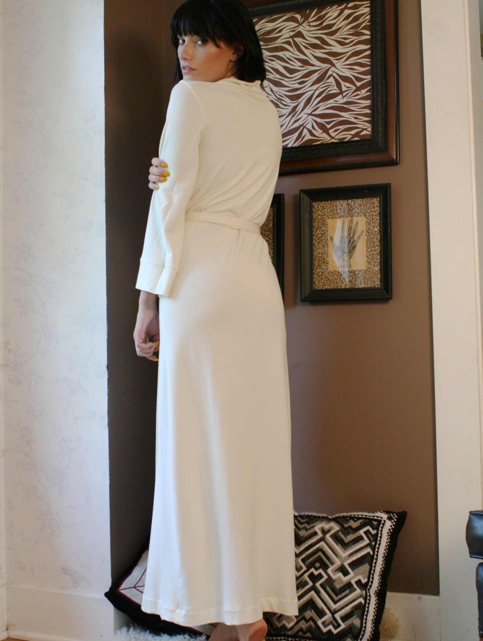 Womens long robe BAMBOO TERRY made to order Etsy