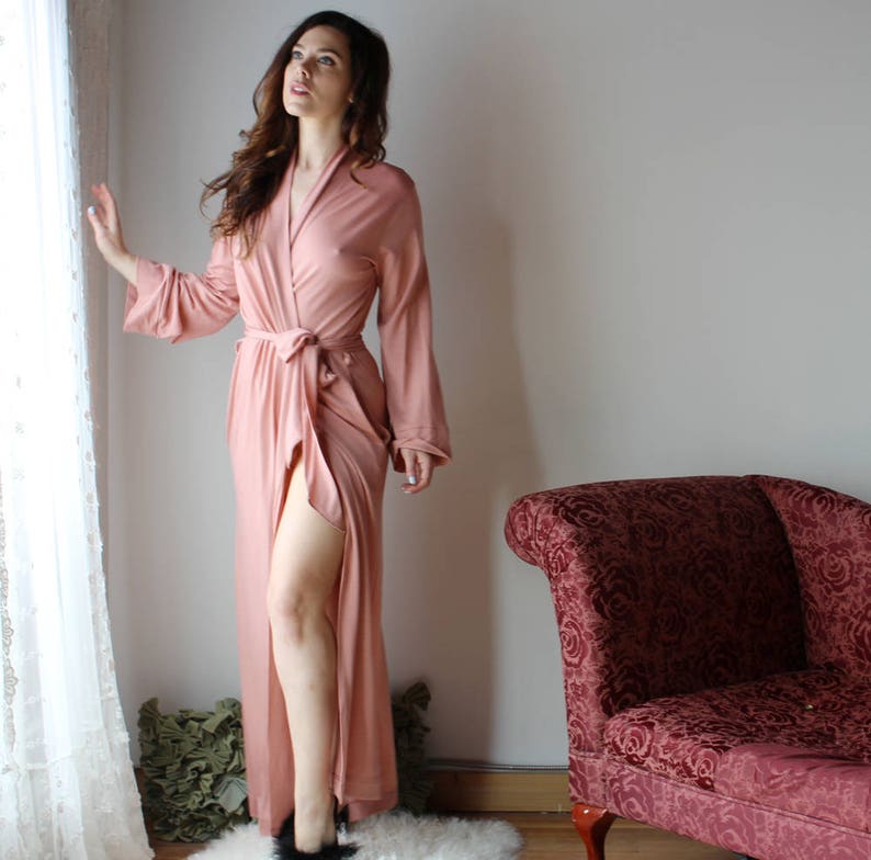 Lightweight merino wool robe with pockets for women in full | Etsy