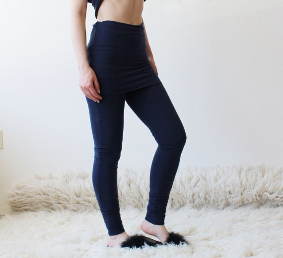 Organic Stretch Leggings (Womens) - Navy