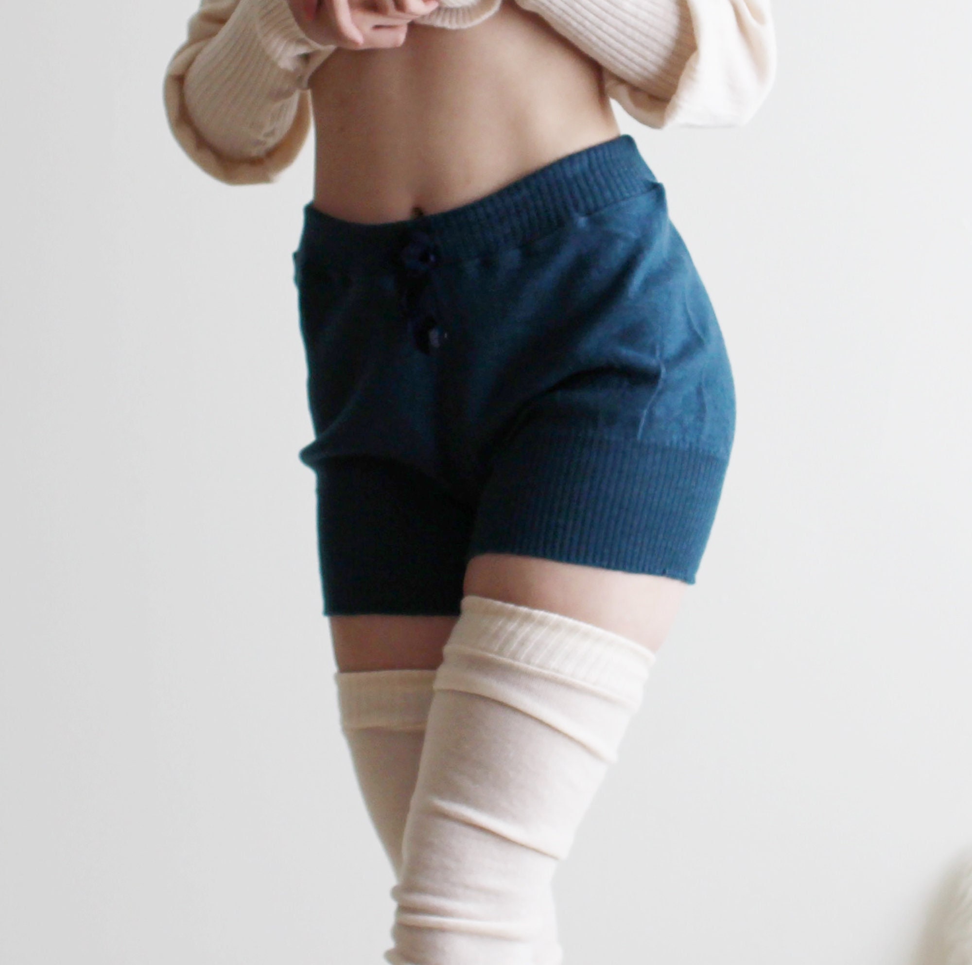 Womens Wool Sweater Shorts 100% Merino 