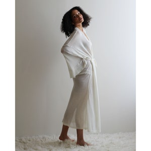 Ivory silk store dressing gown