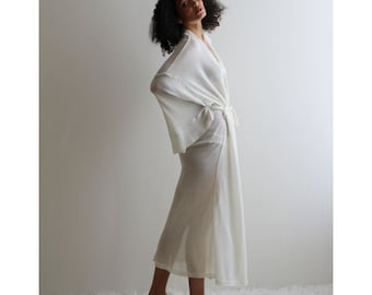 silk knit kimono robe, Made in the USA, Ready to Ship, One Size, Ivory or Black