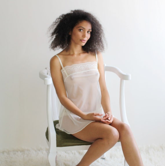 Silk Cashmere Tank Top in Lacy Pointelle, Ivory Camisole, Sheer Lingerie,  Bridal Gift, Made to Order, Made in the USA 
