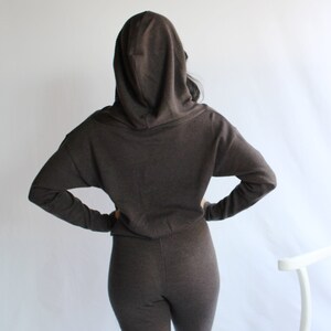 Merino Wool Hoody Sweater, 100% Wool Womens Sweater, Made to Order in the USA image 8