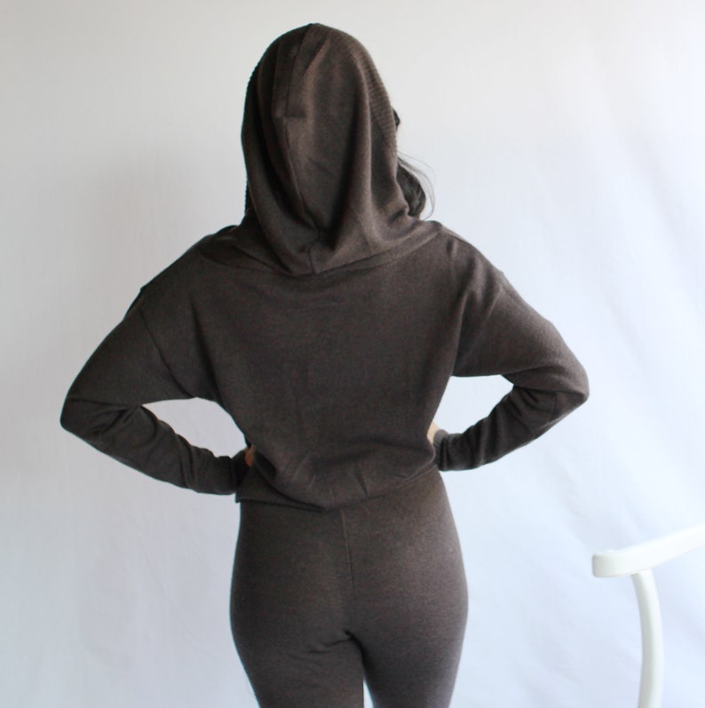 Merino Wool Hoody Sweater, 100% Wool Womens Sweater, Made to Order in the USA image 8