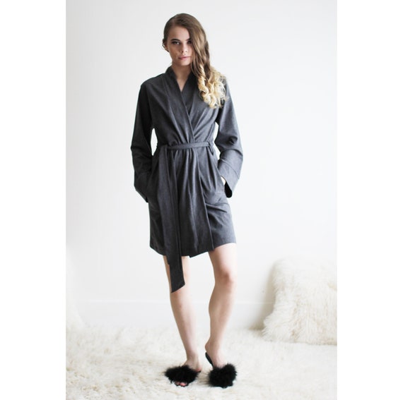 Women's short robe with pockets Clearance