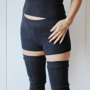 Womens Wool Sweater Shorts, 100% Merino Wool Knit Boxer Shorts, made in the USA