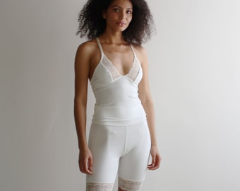 Bamboo and Lace Camisole, Natural Pajamas, Handmade Underwear, Made to Order, Made in the USA