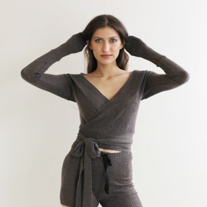 Wool Wrap Cardigan Shrug, 100% Merino Wool, Cropped Sweater,  Made in the USA