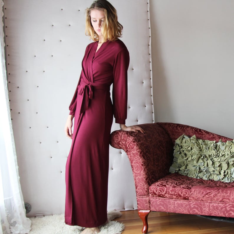 Long Bamboo Robe Wrap Robe With Sleeves Bamboo Etsy UK