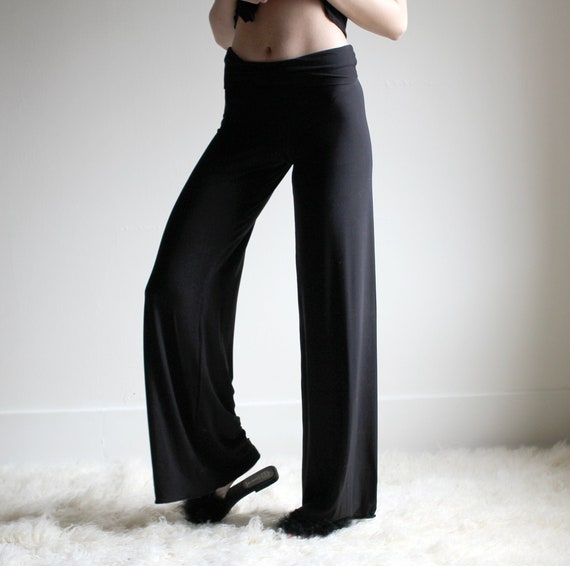 Wide Leg Pajama Pants With Foldover Waistband, Lounge Pants