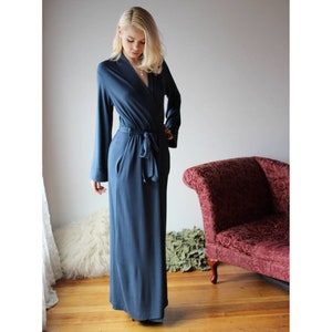 Full Length Bamboo Robe with side pockets, Womens Long Robe, Made to Order, Made in the USA