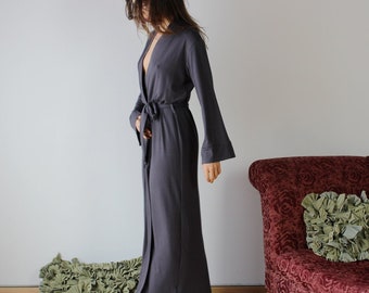 Womens Full Length Robe with long sleeves, Bamboo Robe - Cathedral womens bamboo sleepwear range - made to order