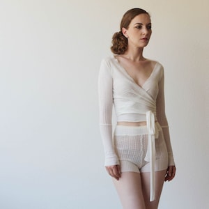 silk shrug wrap cardigan, Bridal Shrug, Silk Sweater, Pointelle Knit, Ballet Wrap, Wedding Shrug,  Made in the USA