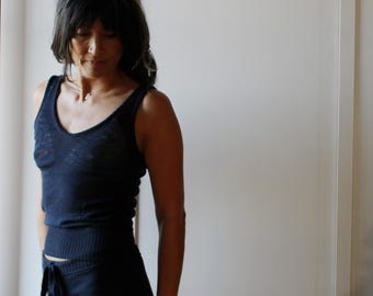 Merino Wool Sweater Tank Top, Handmade Clothing, Base Layer Underwear, Made in the USA,
