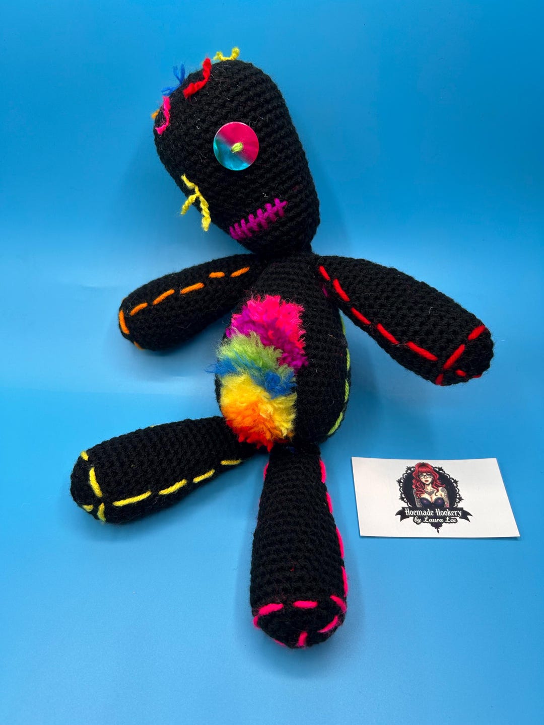 Crocheted Black Rainbow Korn Issues Ragdoll - Etsy