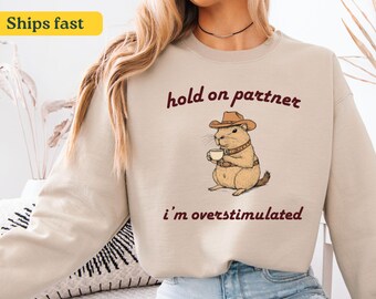 capybara shirt, meme shirt, cute animal shirt, trendy shirt, funny capybara shirt, I'm overstimulated, cool shirt