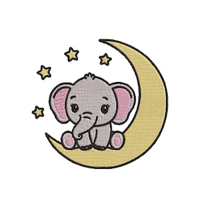 Cute Baby Elephant Machine Embroidery, Animal Embroidery Design, Elephant Machine Embroidery Designs, Baby Embroidery, 6 Sizes