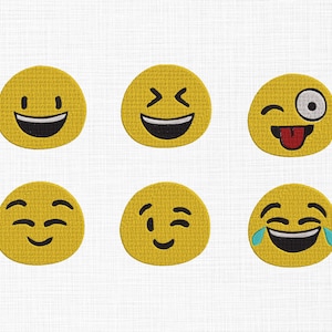Cute Smiles Bundle Embroidery Design Emojis Embroidery Design Smiles Emoji Embroidery Design Machine Embroidery 5 Sizes Digital Download
