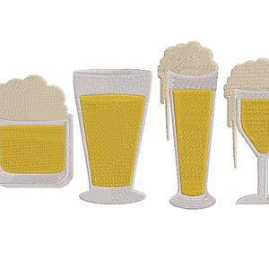 Set of Beer Glass Embroidery Design, Beer Glass Embroidery Files, Beer Loves Embroidery Design, Machine Embroidery Design Files, 6 Sizes
