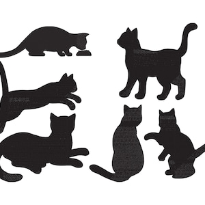 Cat silhouette Machine embroidery - Black cat digital designs - Pet Embroidery - instant download - 6 Sizes