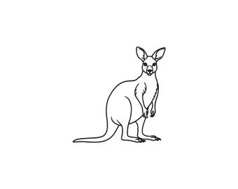Applique Kangaroo - Design for Embroidery Machine - Kangaroo Embroidery Pattern - Digital file instant download - 5 Sizes