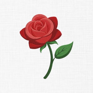 Rose Flower Embroidery Design Red Rose Embroidery Design Flowers Embroidery Design Machine Embroidery 5 Sizes Digital Download