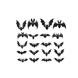 Halloween Bats Embroidery, Bat Silhouettes Embroidery, Flying Bats Embroidery Design, Mini bats Embroidery Bundle, Machine Embroidery,7 Size