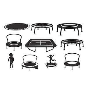 Trampoline jumping Embroidery,  Trampoline Bundle Design, Trampoline jumping silhouette, Trampoline kids jumping Jumping Embroidery 6 Sizes