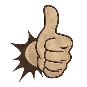 Like Symbol Embroidery Design, Thumbs Up Silhouette, Thumbs Up Embroidery, Like Embroidery, Hand Embroidery design, Thumbs Up, 6 Sizes