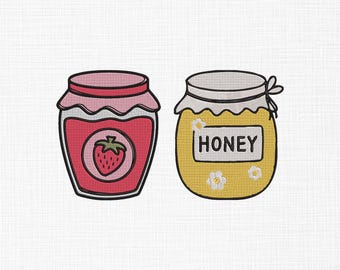 Jars Bundle Embroidery Design Jars Embroidery Design Honey Jar Embroidery Design Machine Embroidery 5 Sizes Digital Download