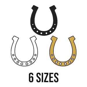 Horseshoe Embroidery Design, Mini Horseshoe Machine Embroidery, Silhouette Embroidery Files, Bundle of Horseshoe Embroidery design, 6 Sizes