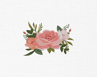 Rose Embroidery Design - Rose Embroidery Design Flower Embroidery Design Machine Embroidery -Floral Machine embroidery file 5 Sizes