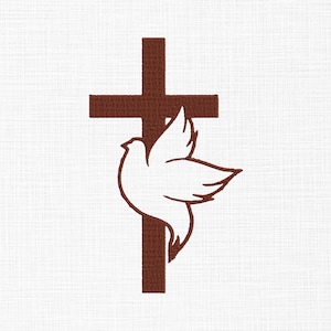 Holy Cross Dove Embroidery Design Peace Dove Embroidery Design Holy Cross Embroidery Design Machine Embroidery 5 Sizes Digital Download