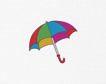 Colorful Umbrella Embroidery Design Umbrella Embroidery Design Colors Umbrella Embroidery Design Machine Embroidery 5 Sizes Digital Download