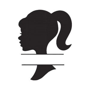 Monogram Girl Face Embroidery Design - Split Girl Face for Text Digital Design - Girl Silhouette Pattern - Machine Embroidery - 6 Sizes