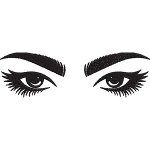 Eyes embroidery design - Eyelashes embroidery design - Machine Embroidery - Digital Download - 6 sizes
