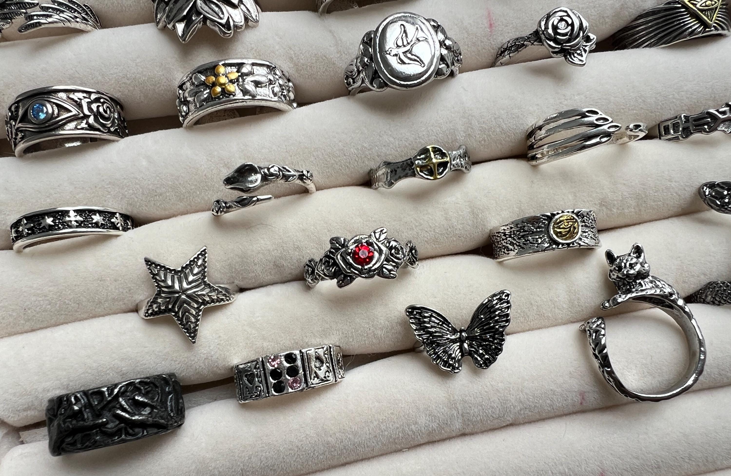 Buy 2 Free Shipping!vintage Statement Ring Collection,gothic Rings,y2k ...