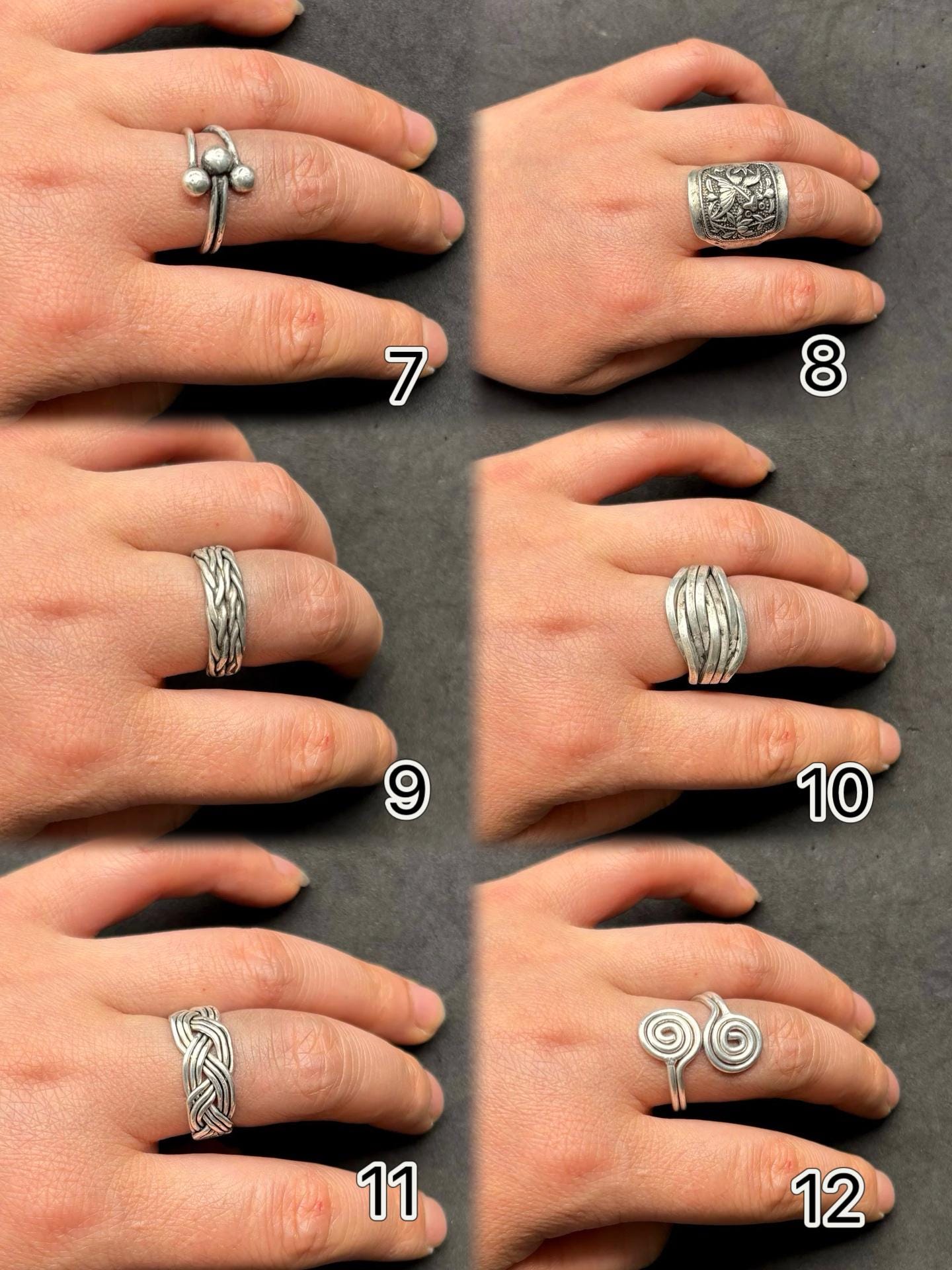 Vintage Statement Rings, Antique Silver & Bronze Gothic Rings, Unique ...