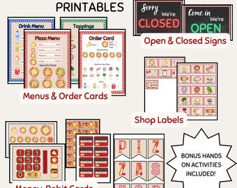 Pizza Shop Pretend Play Printables | Dramatic Play Ressourcen (Digitaler Download)