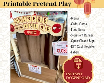 Chinesisches Restaurant druckbare Rollenspiel Set (Instant Download)