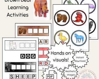 Braunbär Lernaktivitäten und Ressourcen | Braunbär Braunbär Was siehst du? Von Eric Carle | Farblich passend | Zählen | Schreibweise