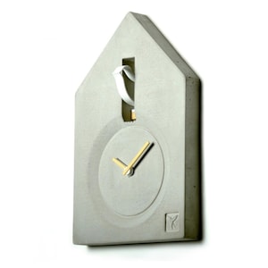 minimalist concrete cuckoo clock